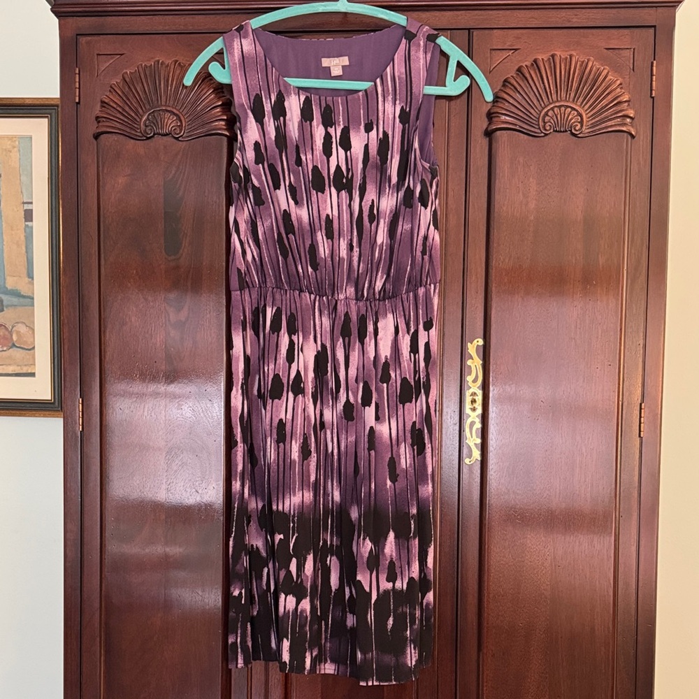 J. Jill Purple and Black Patterned Tank Dress